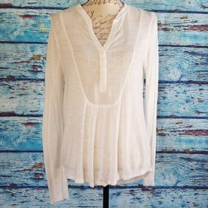 NWOT Aeropostale Ivory Hi-Low button Top